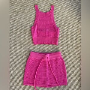 Matching Knit Skirt & Halter Top Set